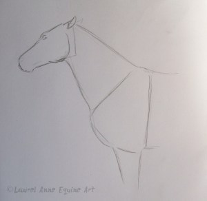 Preliminary sketch of a horse