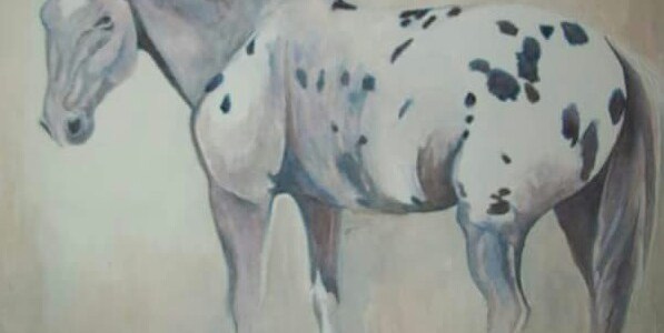 Cherokee 8" x 10" original watercolor painting by Laurel Anne Equine Art