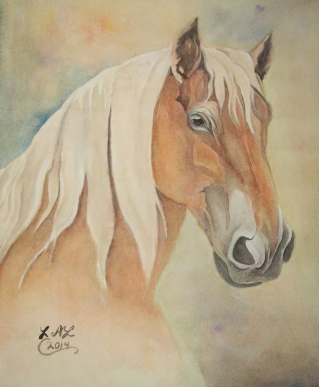 Belgian Draught Mare original watercolor by Laurel Anne Equine Art